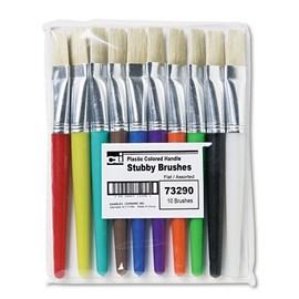 Paint Brushes,Natural Bristles,Flat,7-1/2 quot; Hdle,10/ST,Asst.