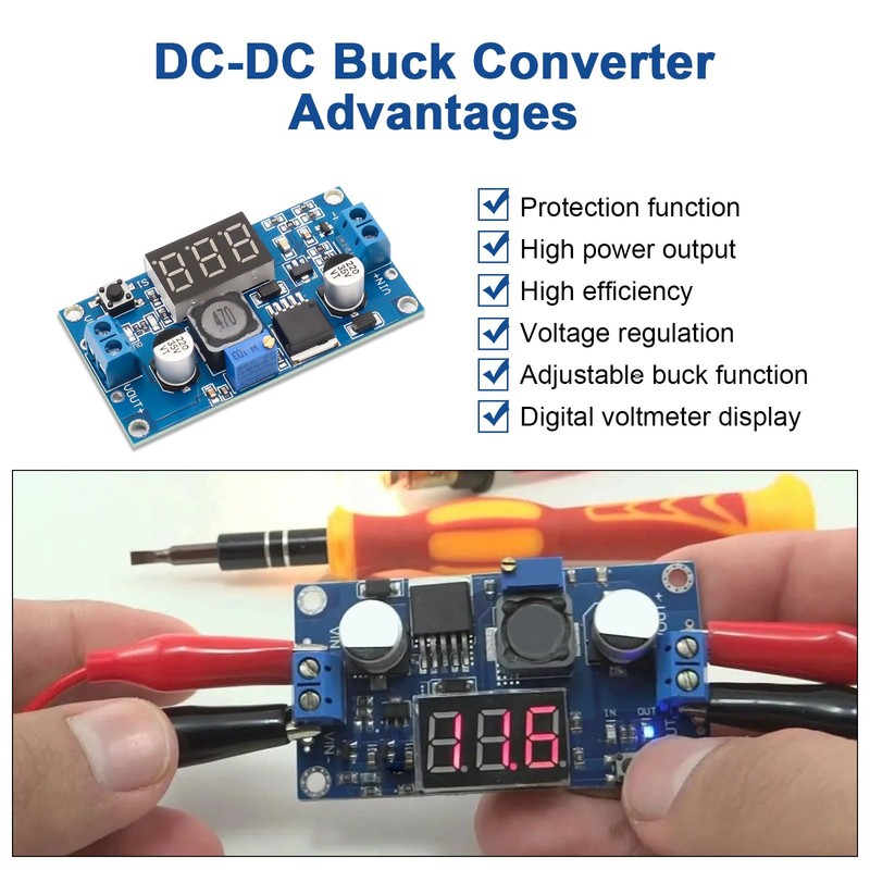 Pack of 3 Step Down Converter, QIQIAZI DC-DC Buck Converter