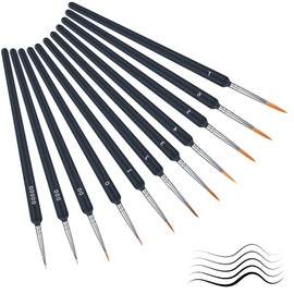 wugongshan 11 Piece Fine Detail Brush Set, Paint by Numbers, 11 Sizes Painting Brush, Model Making Brush Set, Miniature Artist Brush for Acrylic, Watercolour, Model, Nail Art, Oil Painting, Brush