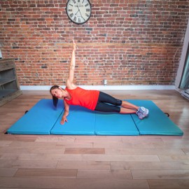 PRISP Folding Gymnastics Mat 300 cm, Tumble & Exercise Gym Mat for Home, 300cm (10ft) Long x 120cm (4ft) Large x 5cm (2in) Thick - Tapis de Gymnastique