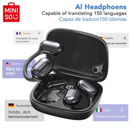 MINISO MS162 Translation Earbuds Real Time OWS Open Ear AI Translator Wireless Bluetooth Earphones Support 150 Languages Translator Earbuds Bluetooth Translation for iOS & Android