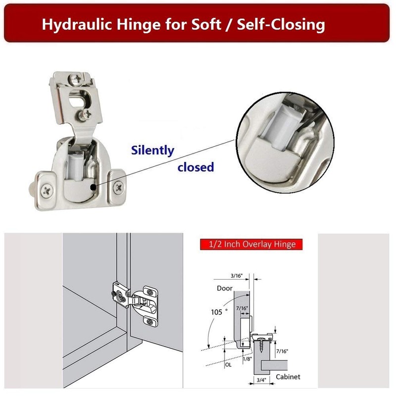 STIANC Face Frame Soft Close 105° Compact Kitchen Cabinet Hinge