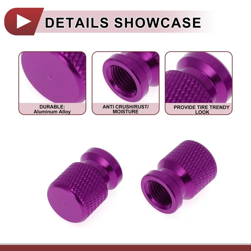 HEROFFIX 4 Pcs Mesh Pattern Tire Valve Stem Caps Decorative