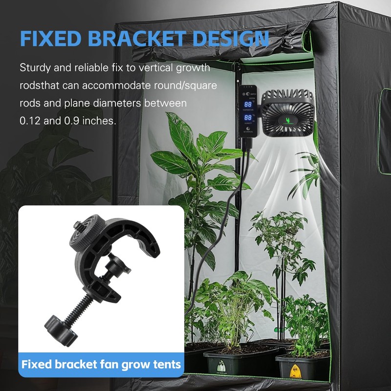 YUANWEITECH 2-Pack 4” Fixed Clip Fan, 4 Speed Control, USB