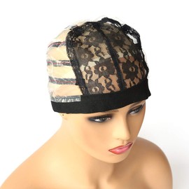 BTWTRY Lace Wig Cap for Making Wig with Elastic Band Around Wig Cap for Women Girls Medium Size Mesh Lace Wig Cap for DIY Wig (1 Pc, 0057)