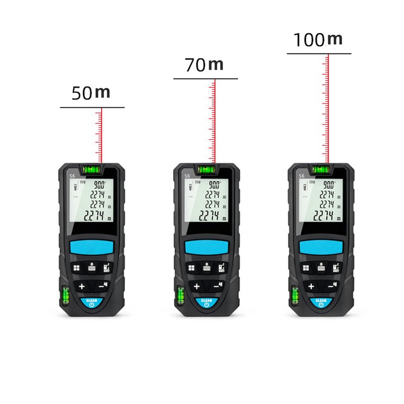 Distance Measure 100m Distance Meter Digital Display with Bubble Level