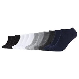 Camano Trainer Socks Men Women 39-42 43-46 47-49 CA-Soft Organic Cotton Pack of 12 without Elastic Waistband Black Grey Blue White, Anthracite Mix (9803)
