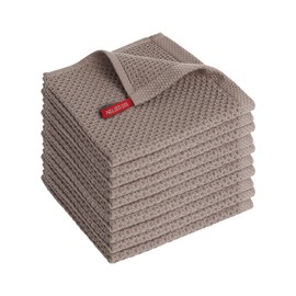 SFTXEY Geschirrtücher 100% Baumwolle (10er Set) 30 x 30 cm Weiche Handtücher Saugfähige Lappen Reinigung Küchentücher, Braun