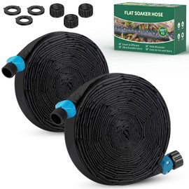 Soaker Hose 100ft (50ft*2), Heavy Duty Garden Hose for DIY Irrigation System,Drip Irrigation Hose Save 80% Water, Leakproof Design, Flexible Water Hose with Holes for Lawn, Garden Bed, Vegetable Field