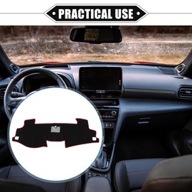 VekAuto Dashboard Cover Compatible for Toyota Camry 2012-2017, Non-Slip Polyester Black Red Dash Cover Mat Dash Board Protector Cover