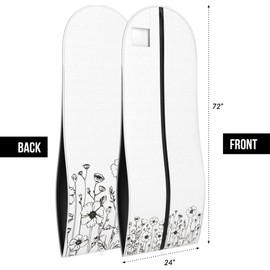 Your Bags 72" Tapered Long Dress Bags for Gowns - Wedding Dress Garment Bag for Dresses - Long Garment Bags for Hanging Clothes Storage, Hanging Garment Bags, Dress Bag for Women (Wildflower White),