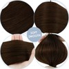 LaaVoo Brown Hair Extensions Real Human Hair Clip in 16inch