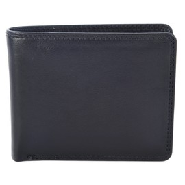 VISCONTI Black Leather Bifold Mens Wallet & Coin Purse HT7