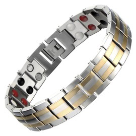 COOLSTEELANDBEYOND Steel Mens Jewelry Energy Link Bracelet with Free Link Removal Kit(CA)