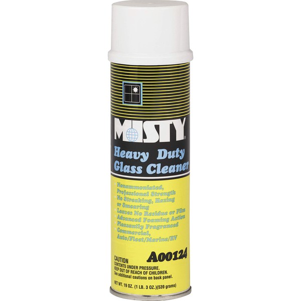 MISTY 1001482 Heavy Duty Glass Cleaner, Lemon Scent (Pack of 12)