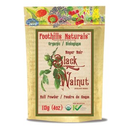 Foothills Naturals Organic Black Walnut Hull Powder - 4 Ounces (113 Grams)