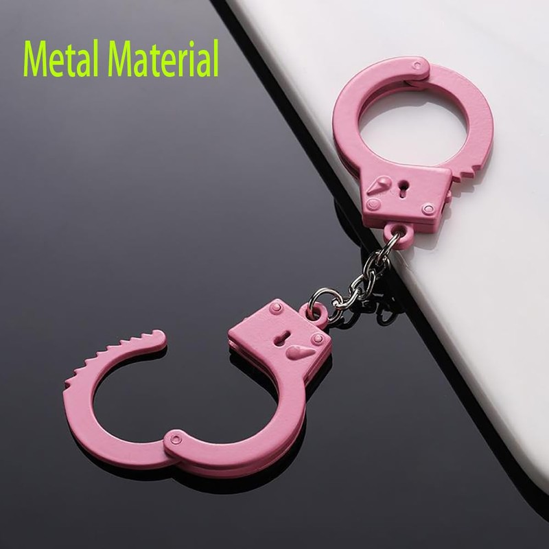 EFYUE Cat Toy Mini Handcuffs Cat Novelty Toy Pink Metal