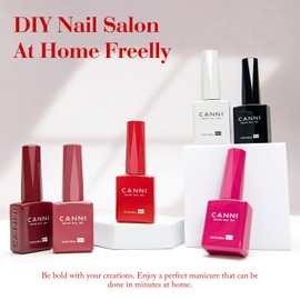 CANNI Gel Nail Polish Set, 6 Colors 9ML Nail Black White Red Pink Gel Nail Polish Brown Reddish Set Soak Off Uv LED Lamp Nail Art Design Manicure Salon for Women