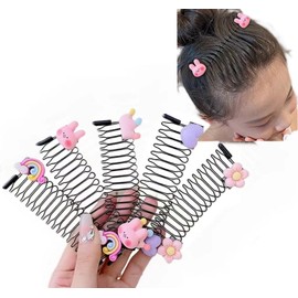 5 Pcs Cute Invisible Star Hair Clip Barrettes Stretchable Invisible Hair Clips, U Shape Hair Finishing Fixer Comb Sets, Hair Accessories Hair Holder