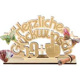 Hierein Lustige Geldgeschenke zum 60.Geburtstag, Personalisierte Geburtstagsgeschenk für 60 Geburtstag Frau, Originelle Geschenke Dekoration Geldgeschenke Verpackung für Hochzeit Jubiläum Tischdeko