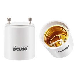 DiCUNO GU24 to E26 Adapter, GU24 LED Light Bulb Pin Base to E26 Standard Medium Socket Converter, 200W Maximum Wattage, 0-250V, 2 Packs