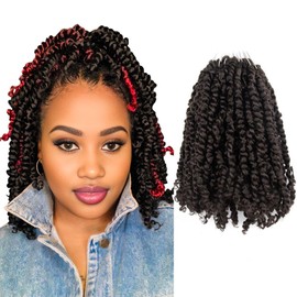 KAVSORAPI Passion Twist Hair 10 Inch Short Pre looped Crochet Braids Pre Twisted Crochet Twist 8 Packs (4#/Light Brown)