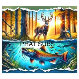 Unbranded 20oz Sublimation Tumbler Wrap Deer & Bass Ready To Press Transfer