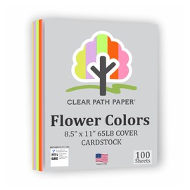 Mixed Flowers Cardstock - 65Lb Cover - 8.5 x 11 inch - 100 Sheets - Clear Path Paper