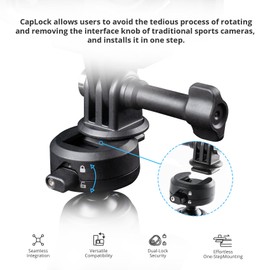 PGYTECH CapLock Suction Cup Mount Compatible for DJI OSMO Action 4/3/2, Gopro 11/10/9/8, OSMO Pocket 2, Insta360 ONE RS, R, ONE X3, X2 with 1/4"-20 Standard Thread Adapter