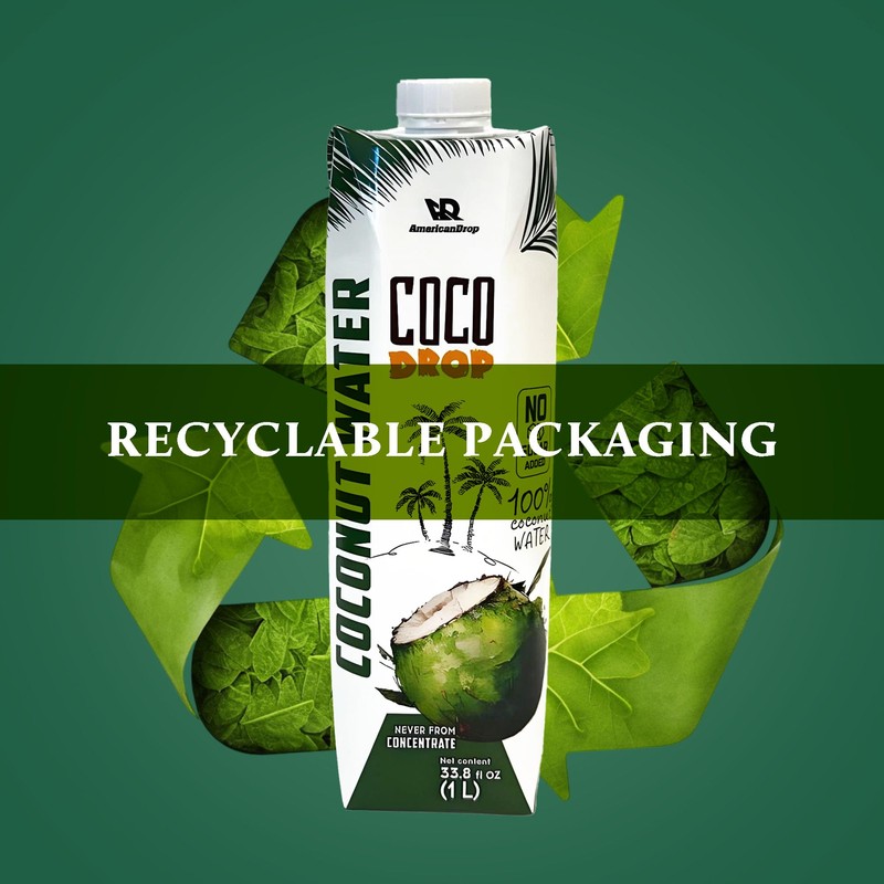 Coco Drop 100% Pure Coconut Water – No Sugar Added,