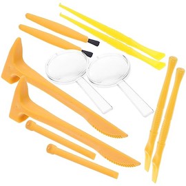 BESTonZON 3 Sets Digging Tools Dinosaur Excavation Set Brush Hammer Magnifier Exploration Science Toy Role Play Excavation Tool