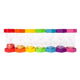 Sand Timer for Kids Rainbow Order 1/3/5/10/15/30/60 Minutes 7 Pieces Set. Great for Time Management in Neurodiverse Children. Ideal for Home, Classroom, Office. Reloj de Arena en Orden Arcoiris