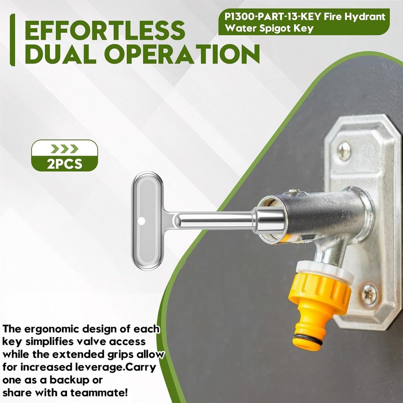 P1300-PART-13-KEY Fire Hydrant Water Spigot Key for Wall Hydrant/Outdoor