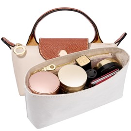 KOMHPS Mini Organizer Insert for Purse, Handbag Inner Shaper, Waterproof Dupont Paper Organizers for Tote Bag