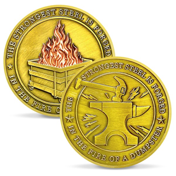 Antique Gold Dumpster Fire Coin Funny Dumpster Fire Desk Accessories