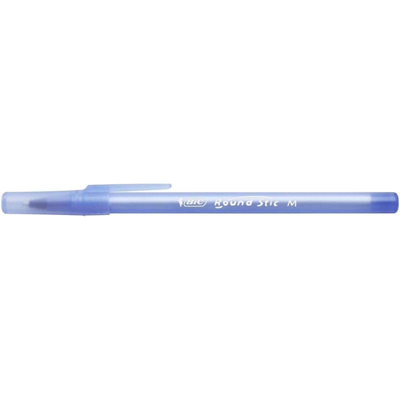 BIC Round Stic Ballpoint Pen, Blue, Bag of 8