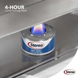 Sterno Sterno Fuel Cans - 4-Hour Burn, Chafing Dish Fuel Can Burners for Food Warmer, Resealable Chafer Fuel Canned Heat, Safe Heat - 7.26 Oz Each