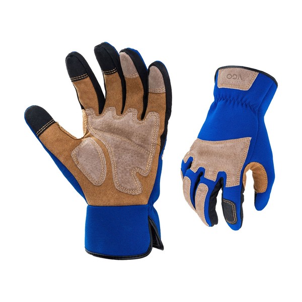 Vgo... 1-Pair Gardening Gloves Men, Safety Work Gloves, Puncture-proof, Thornproof,