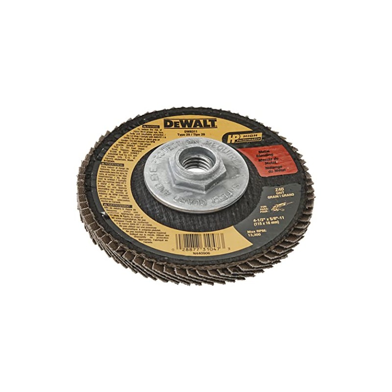 DEWALT DW8311 4-1/2-Inch by 5/8-Inch-11 36 Grit Zirconia Angle Grinder
