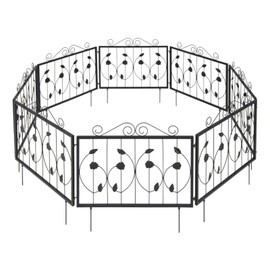 SlickBlue Metal Garden Fence Set with Interlocking Panels Flexible and Stackable