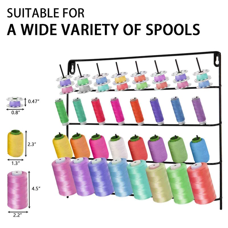 Tosnail 2 Pack 32 Spools Metal Thread Holder, Large Racks,