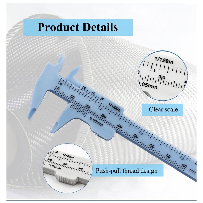 OHYER 4 Pieces Plastic Vernier Caliper with Double Scale Vernier