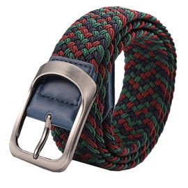 White Fang BT276 Braided Rubber Belt, Colorful, Cool, Casual, One Size Fits Most