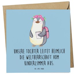 Mr. & Mrs. Panda Deluxe Karte Tochter Weltherrschaft - Geschenk, handgemacht, Stärke, Geburtstage, Glückwunschkarte, Kreativität, Freude,