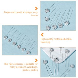 6 Piezas de Horquillas para El Pelo de Novia de Boda con Diamantes de Imitación Horquillas de Cristal Vintage en Forma de U Accesorios para El Cabello para Damas de Honor de Plata