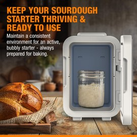 Gearwiz Sourdough Starter Home with Temperature Control – Compact Fermentation Box with Temperature Control 16-149°F – Fits 1L Jar – Bread Proofing & Starter Incubator for Home Bakers