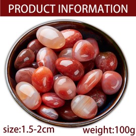 syiyunran Stones Tumbled Stones Pebbles Gemstones Decorative Stones – Red, 100 g, Decorative Gravel Agate Crystal Semi-Precious Stones for Aquarium Planter Treasure Hunting Jewellery Making Decorative