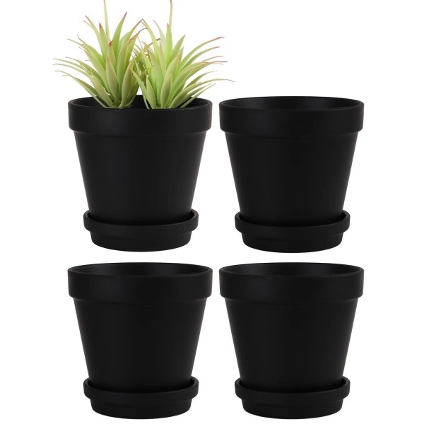 Yishang Large Terra Cotta Pots with Saucer-4 Pack Large 6