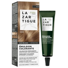 Lazartigue Emulsion Colorante, 7.00 Blonde, Ammonia-Free Permanent Hair Color, 100% Grey Coverage, with Camellia Oil, Vegan, 2 fl.oz – No Mix, Ready-to-Use