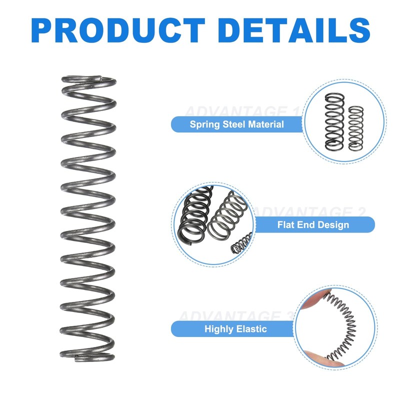sourcing map 10Pcs Compression Spring, 7mm OD, 0.8mm Wire Size,